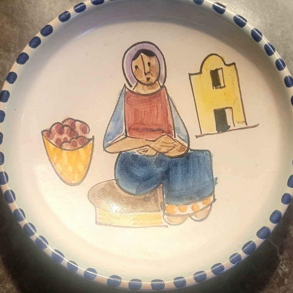 V. PINTO VIETRI Vintage 1960's Italian Pottery Dish